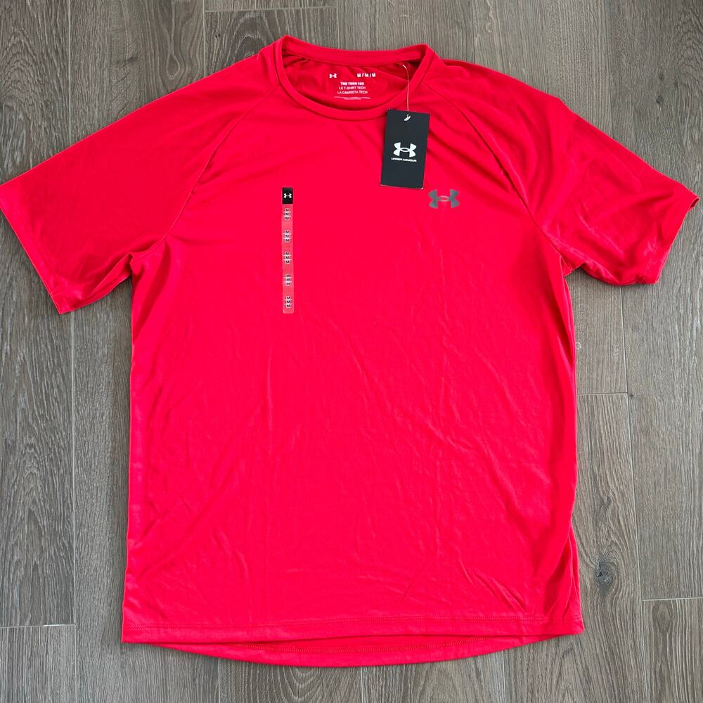 Under Armour UA Tech Tee 2.0 Training Athletic Shirt Loose Fit Red Mens Medium